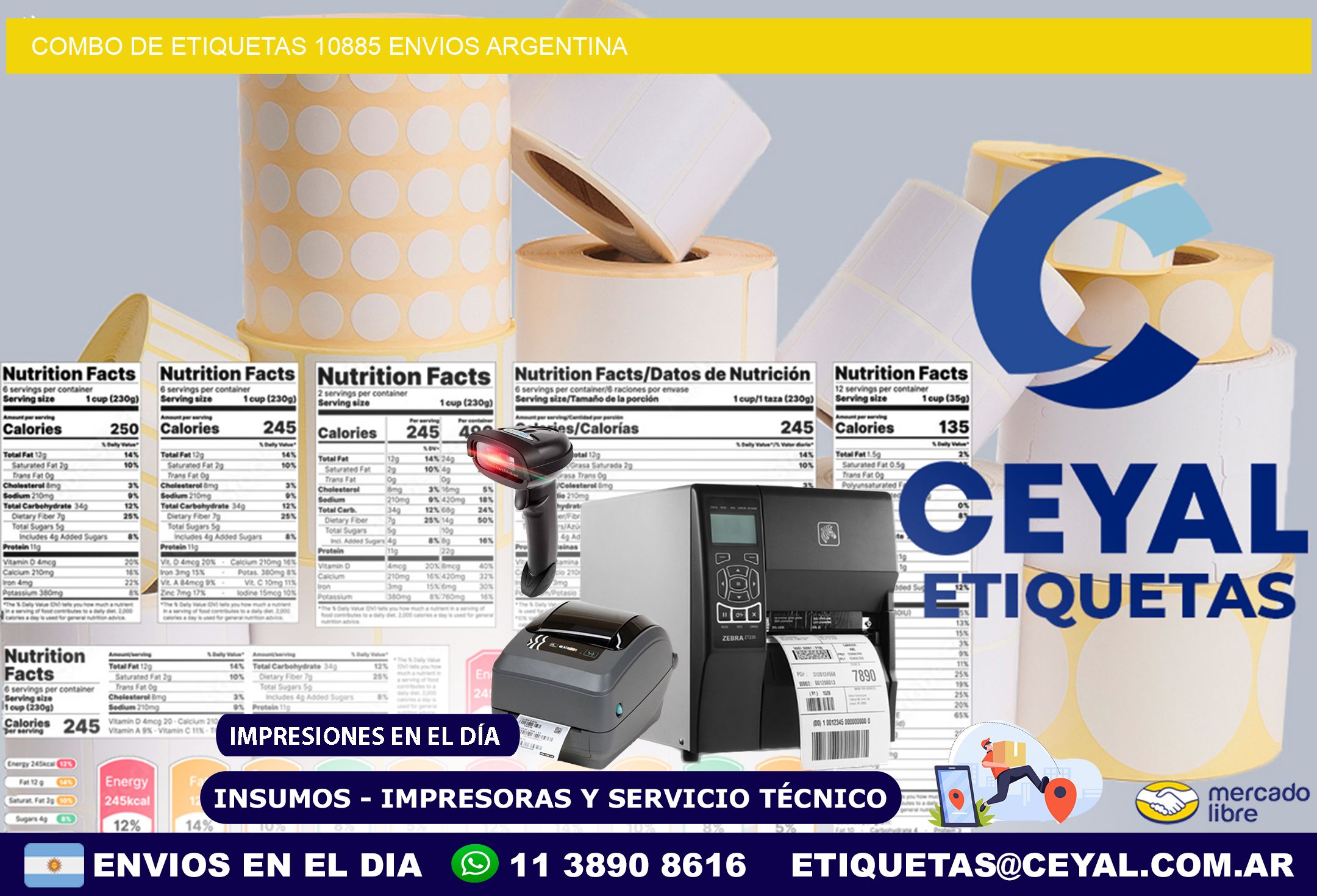 Combo de etiquetas 10885 ENVIOS ARGENTINA