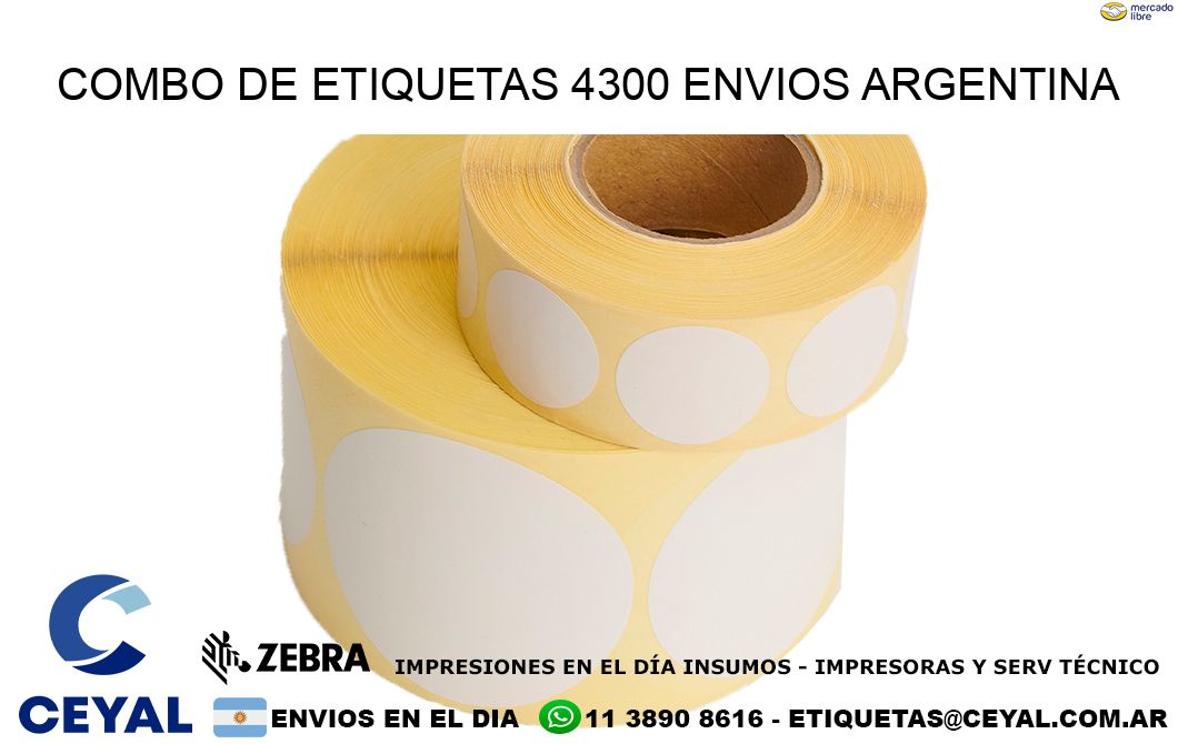 Combo de etiquetas 4300 ENVIOS ARGENTINA