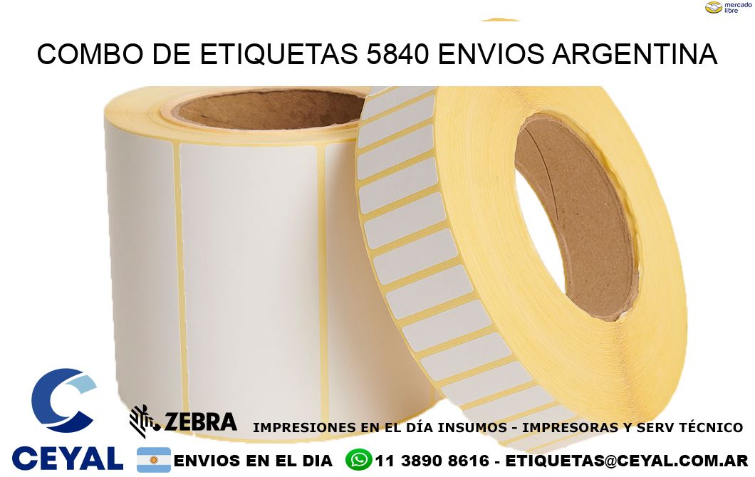 Combo de etiquetas 5840 ENVIOS ARGENTINA