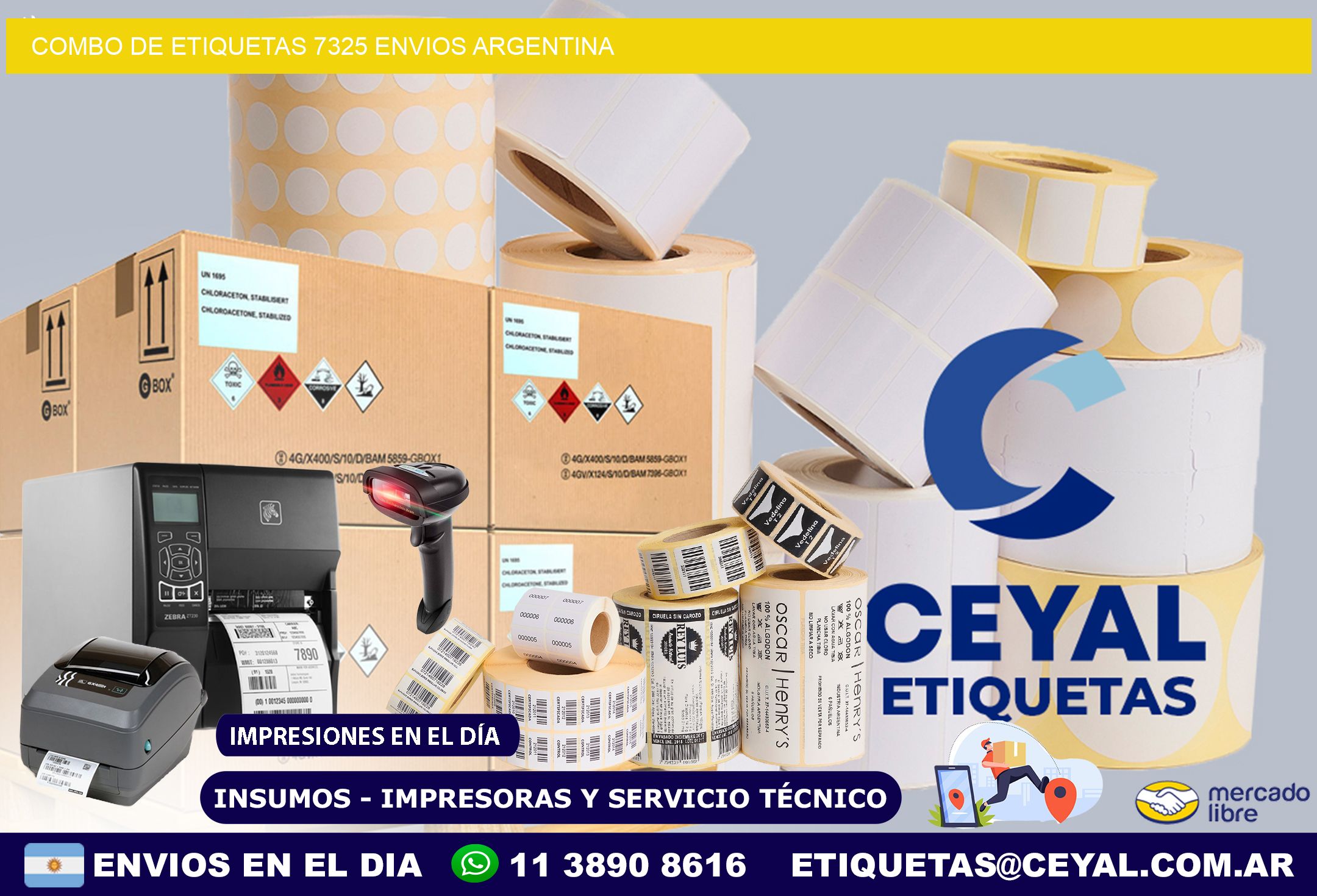 Combo de etiquetas 7325 ENVIOS ARGENTINA