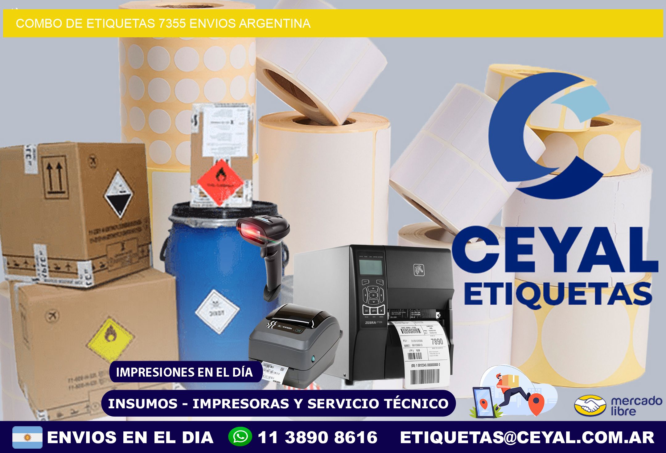 Combo de etiquetas 7355 ENVIOS ARGENTINA