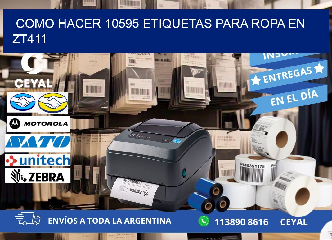 Como hacer 10595 etiquetas para ropa en zt411