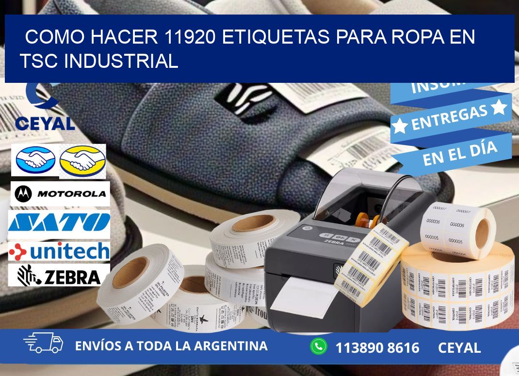 Como hacer 11920 etiquetas para ropa en tsc industrial