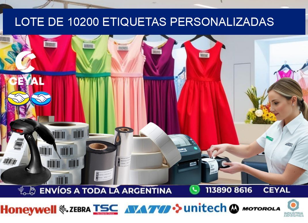 Lote de 10200 etiquetas personalizadas