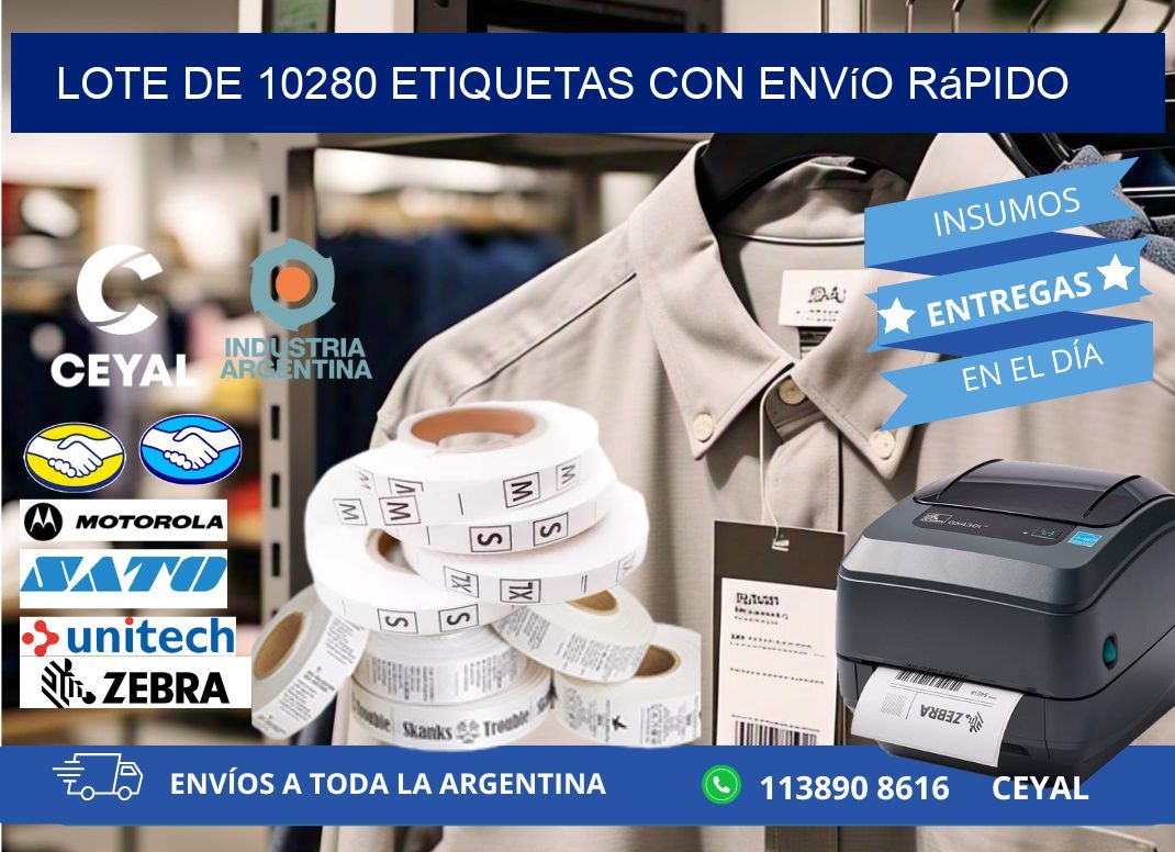 Lote de 10280 etiquetas con envío rápido