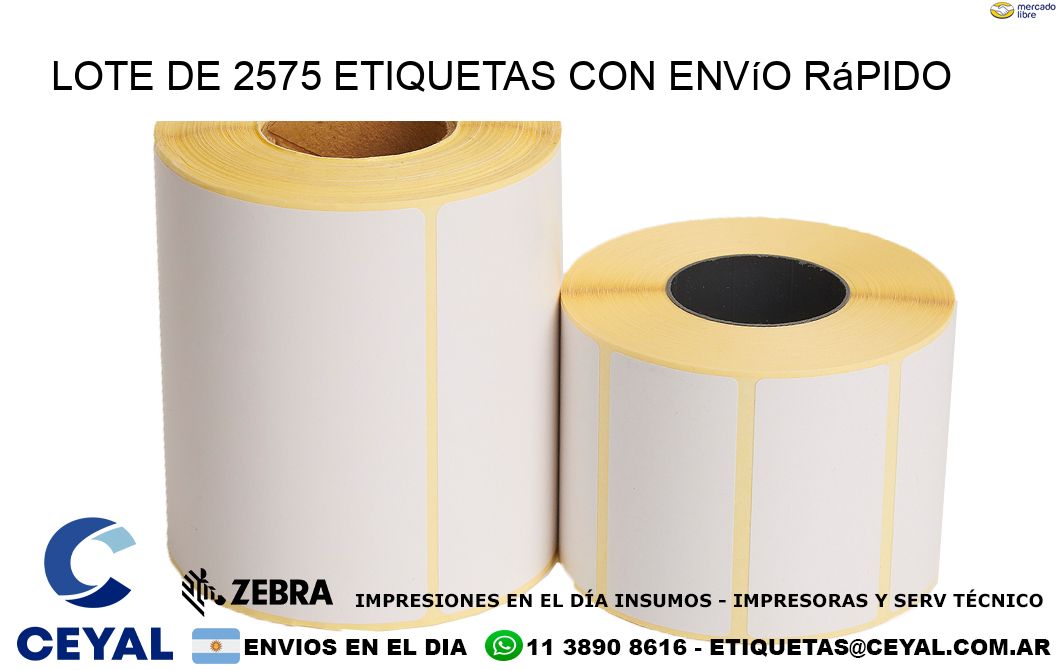 Lote de 2575 etiquetas con envío rápido
