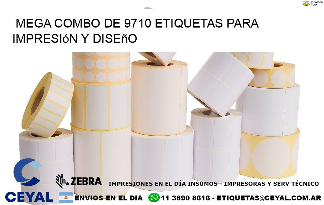 Mega combo de 9710 etiquetas para impresión y diseño