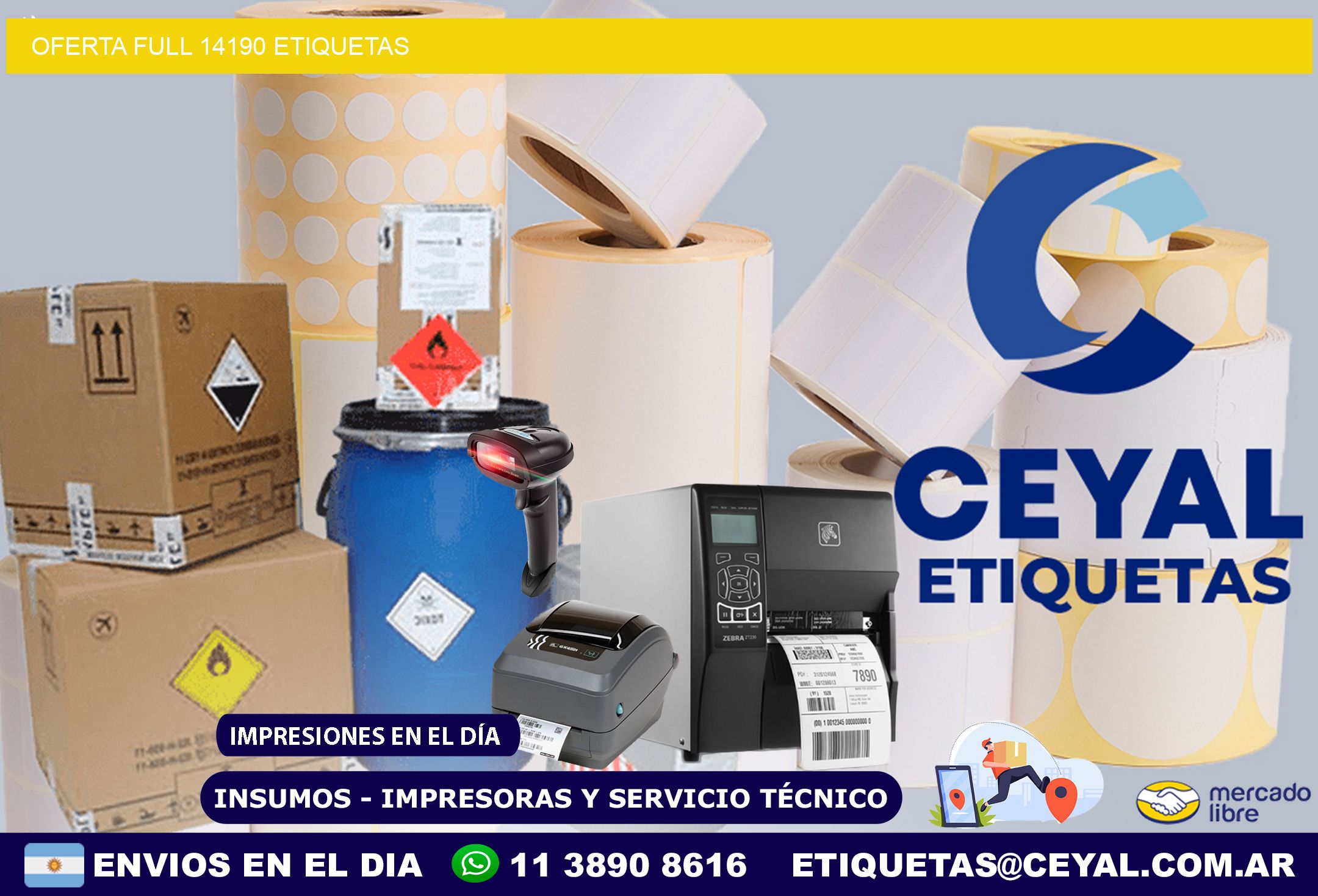 Oferta full 14190 etiquetas