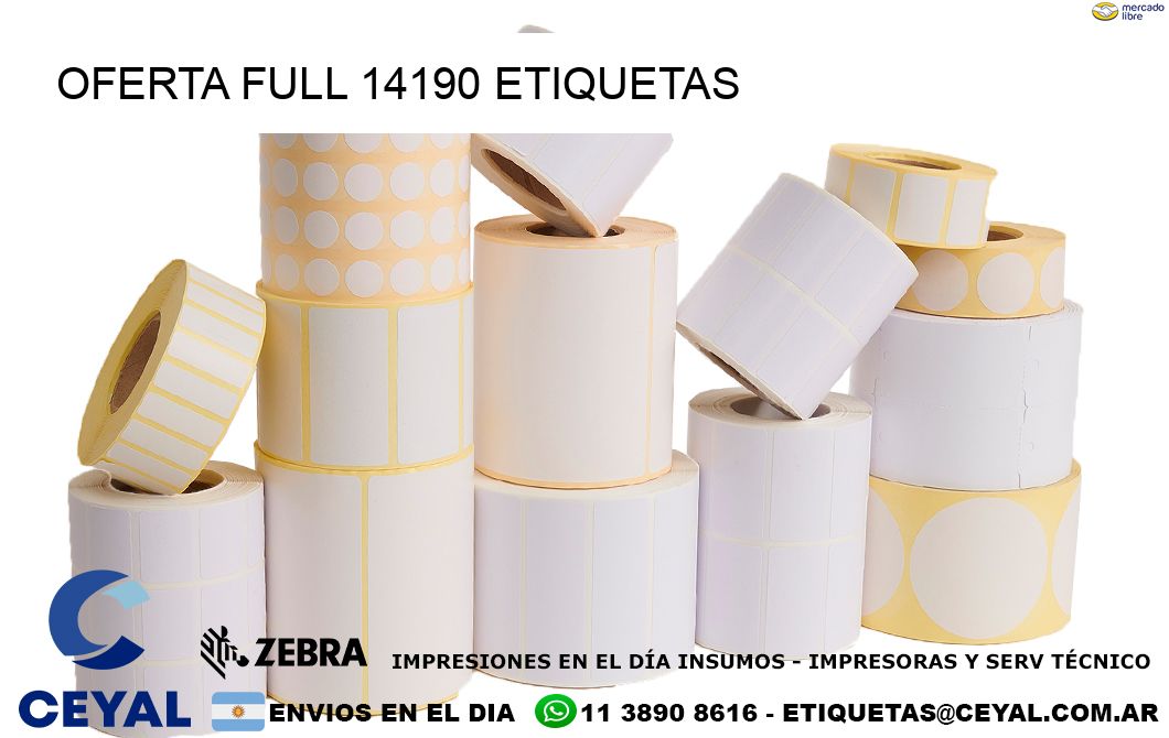 Oferta full 14190 etiquetas