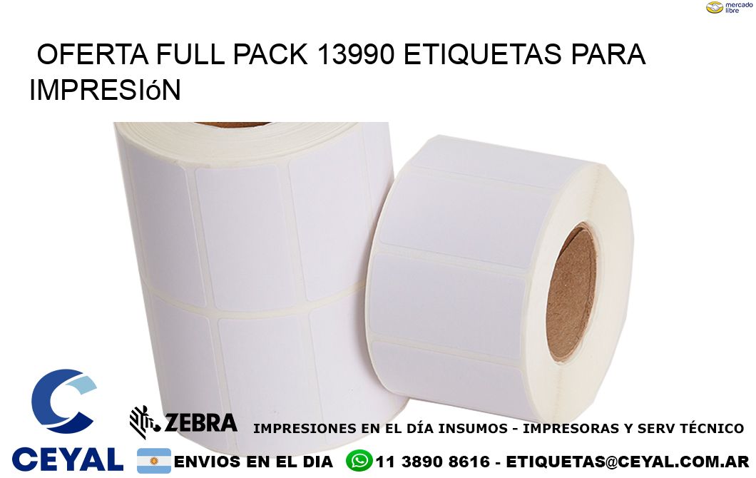 Oferta full pack 13990 etiquetas para impresión