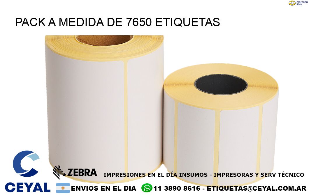 Pack a medida de 7650 etiquetas