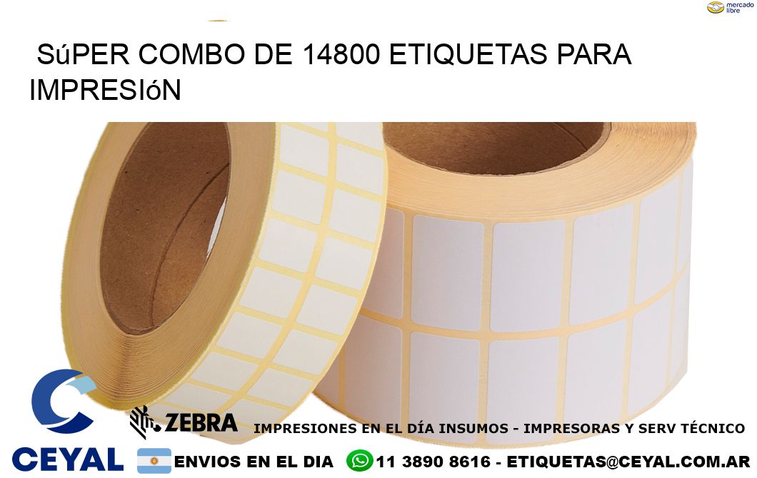 Súper combo de 14800 etiquetas para impresión