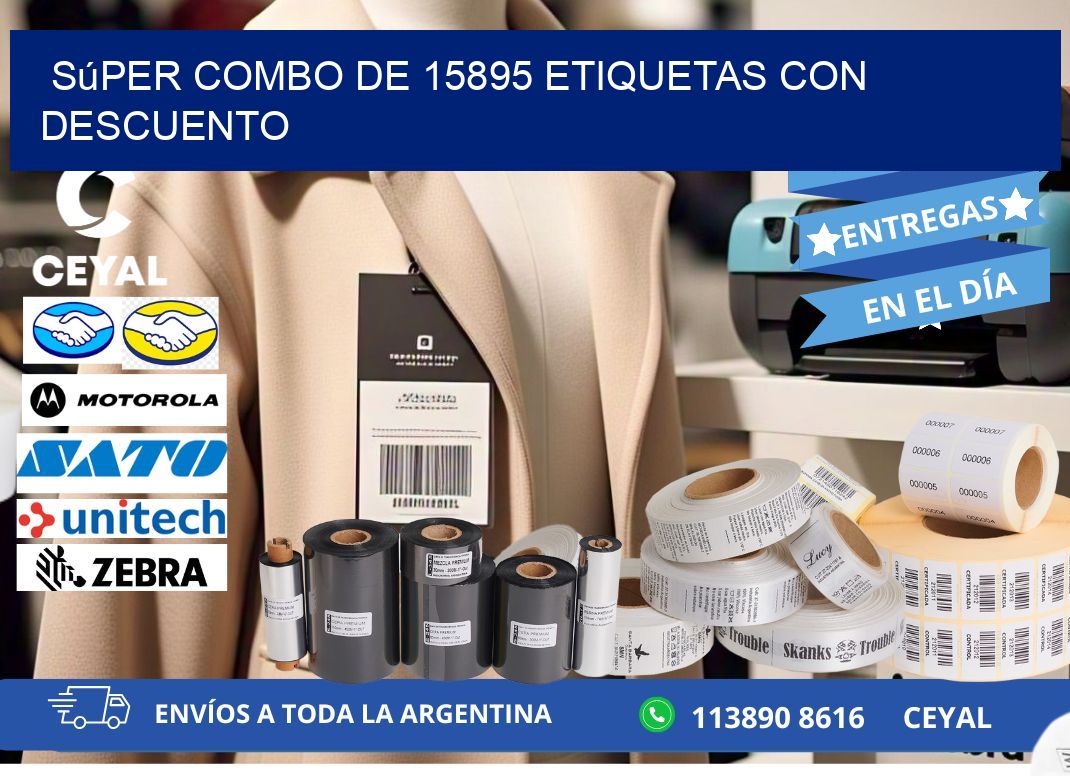 Súper combo de 15895 etiquetas con descuento