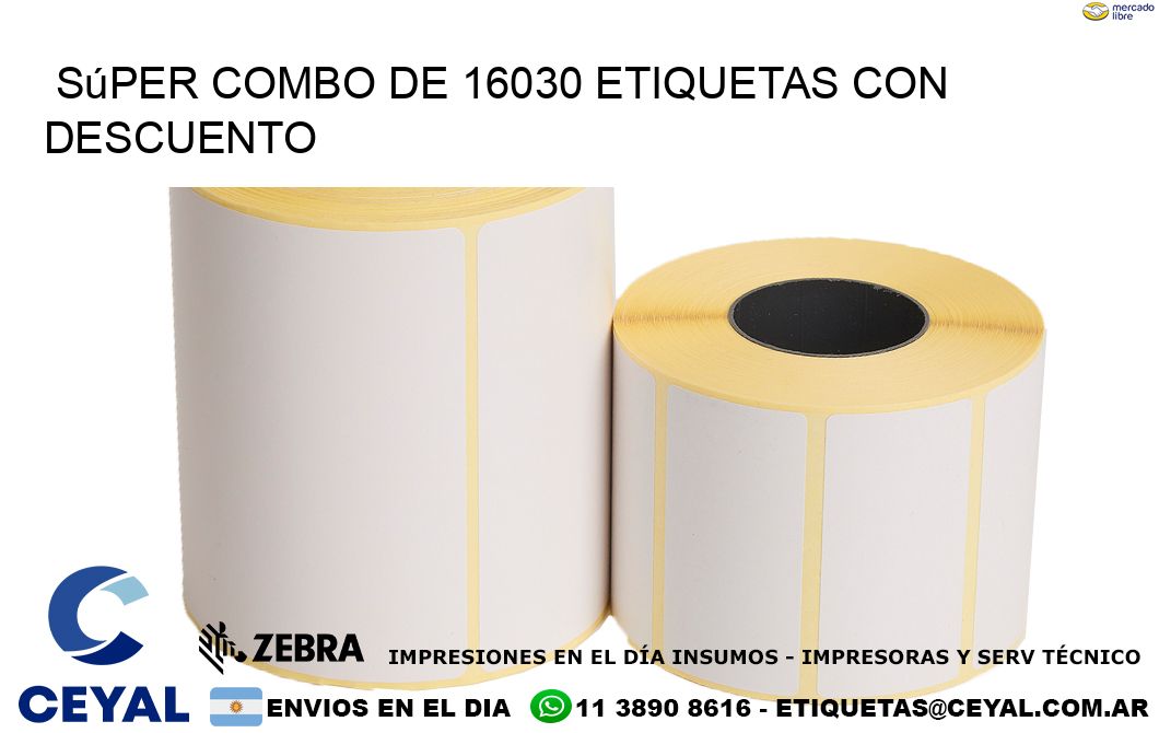Súper combo de 16030 etiquetas con descuento
