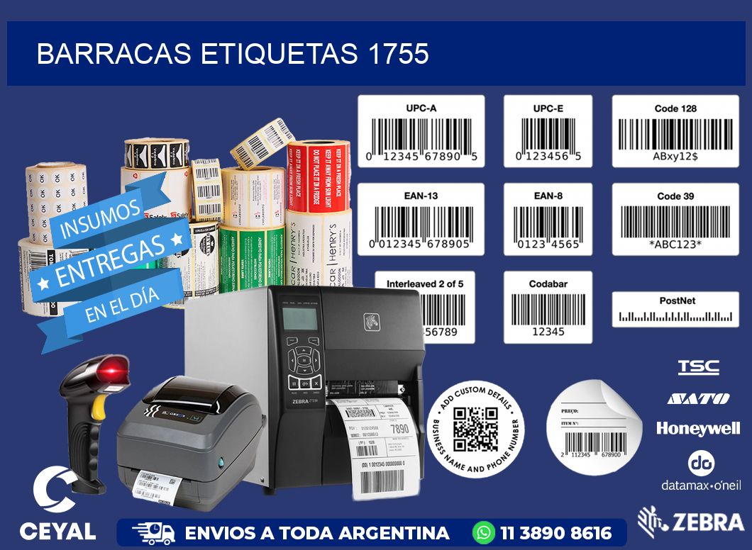 Barracas etiquetas 1755