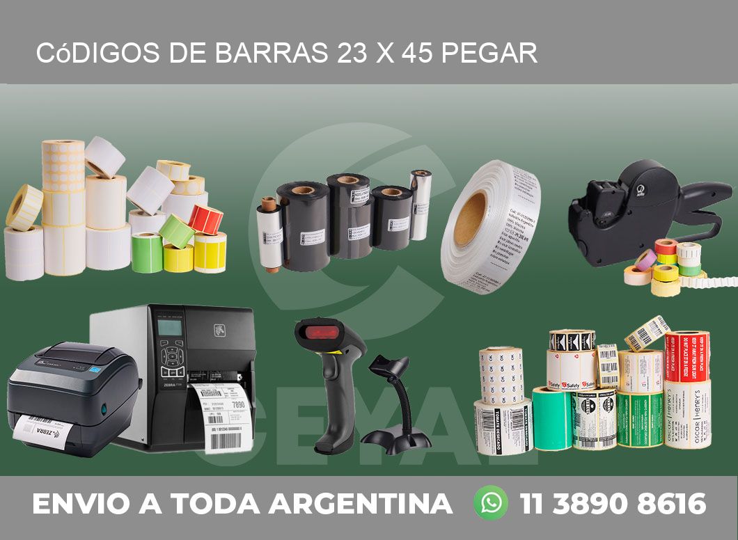 Códigos de Barras 23 x 45 pegar