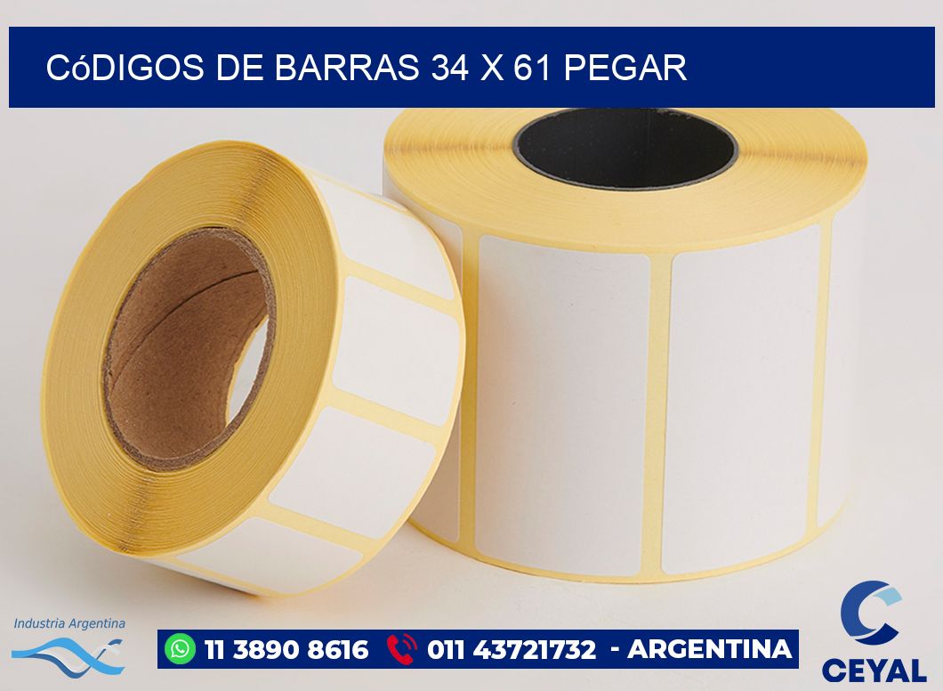 Códigos de Barras 34 x 61 pegar