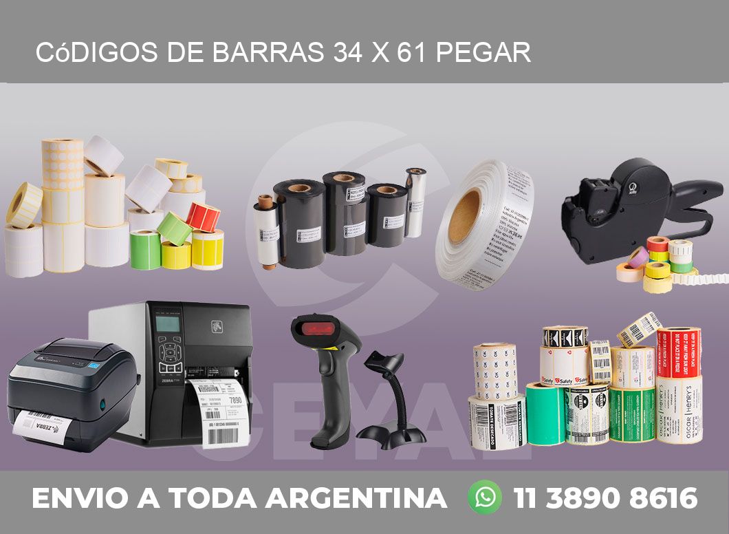 Códigos de Barras 34 x 61 pegar