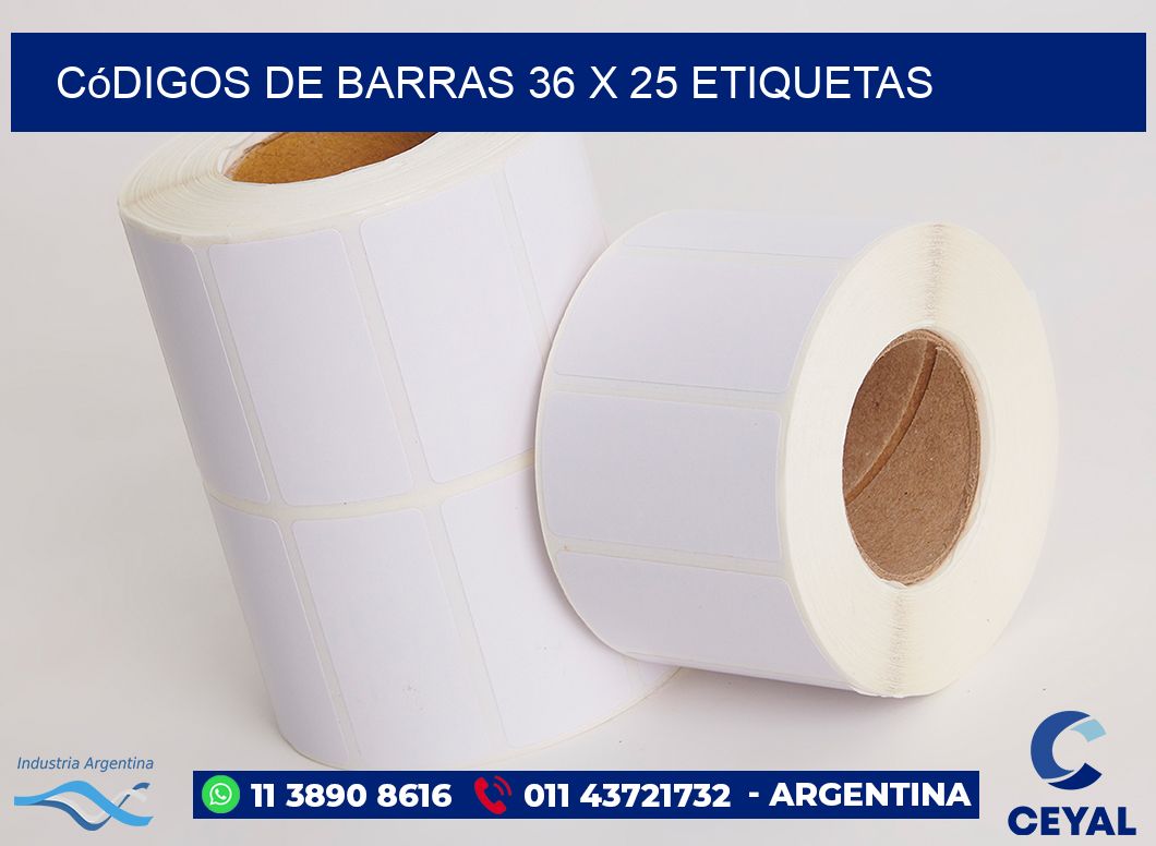 Códigos de Barras 36 x 25 etiquetas
