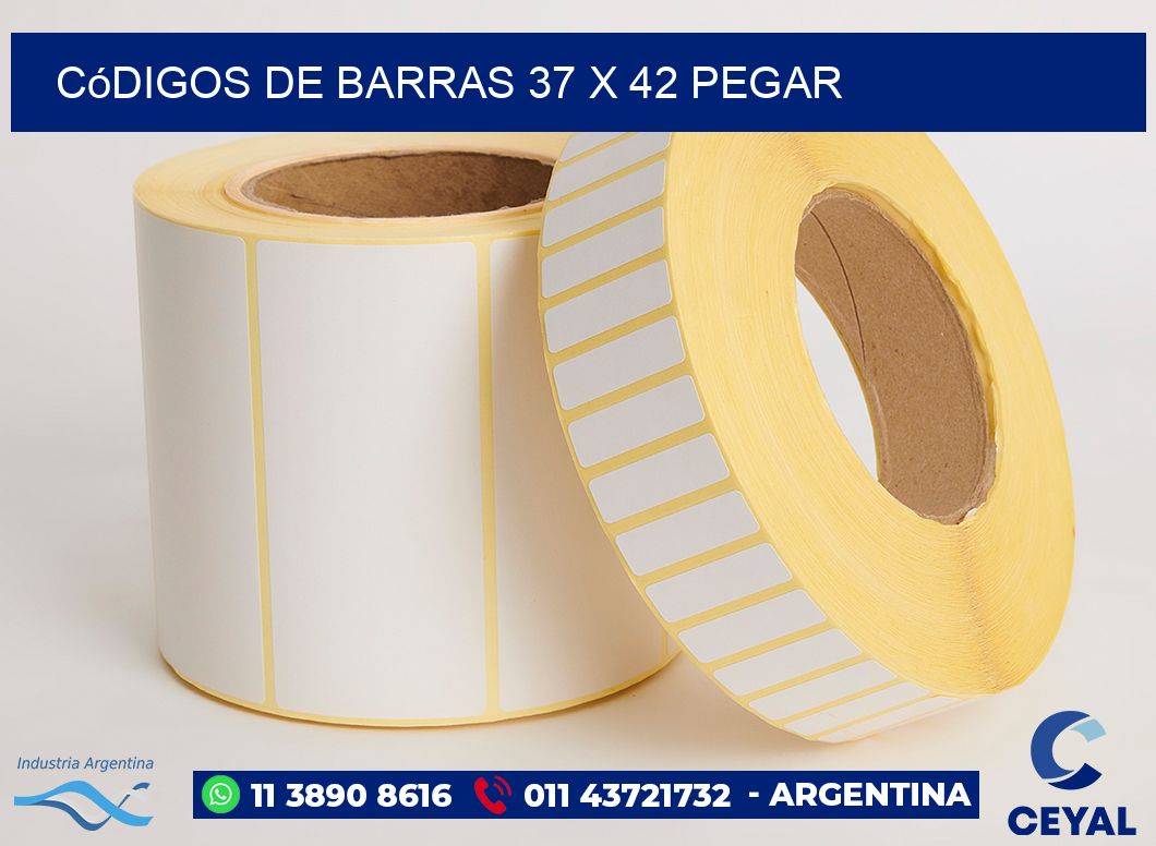 Códigos de Barras 37 x 42 pegar