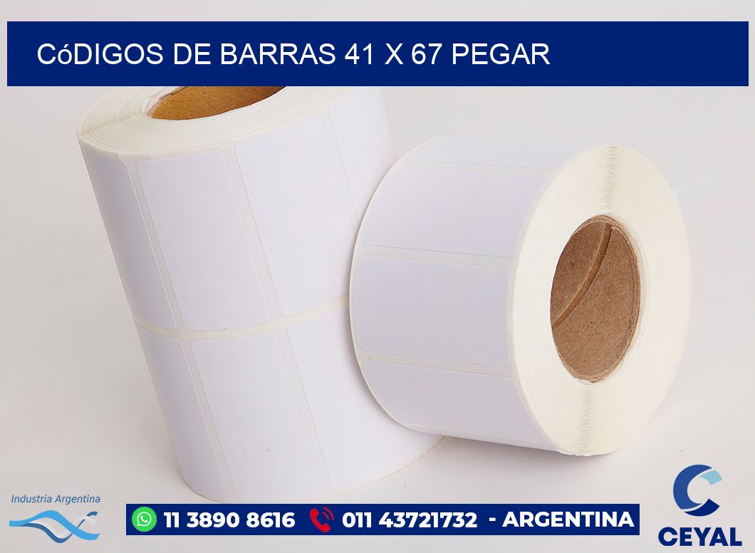 Códigos de Barras 41 x 67 pegar