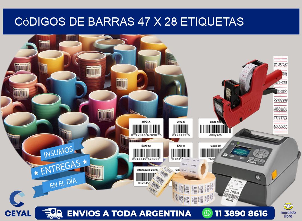 Códigos de Barras 47 x 28 etiquetas