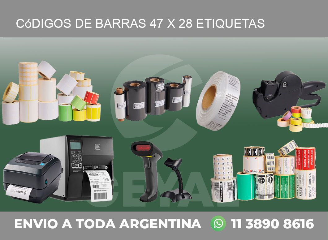 Códigos de Barras 47 x 28 etiquetas