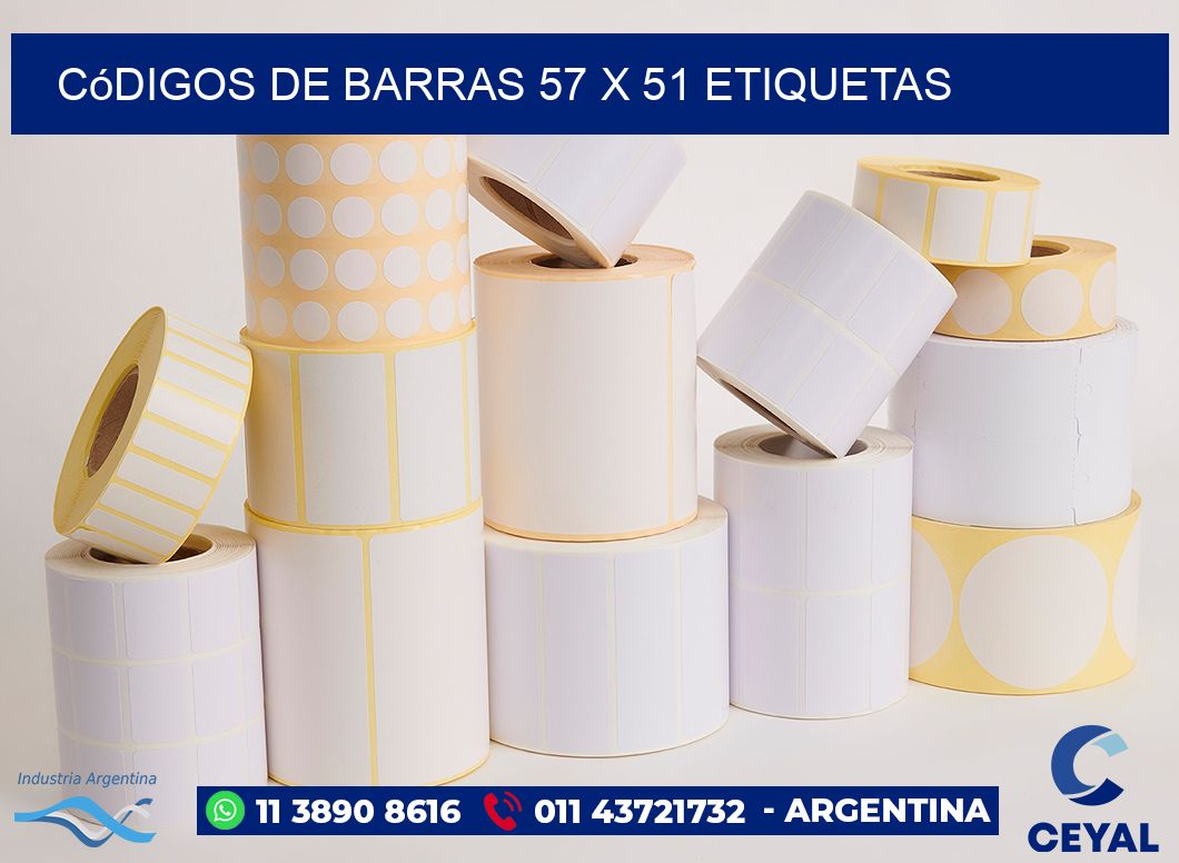 Códigos de Barras 57 x 51 etiquetas
