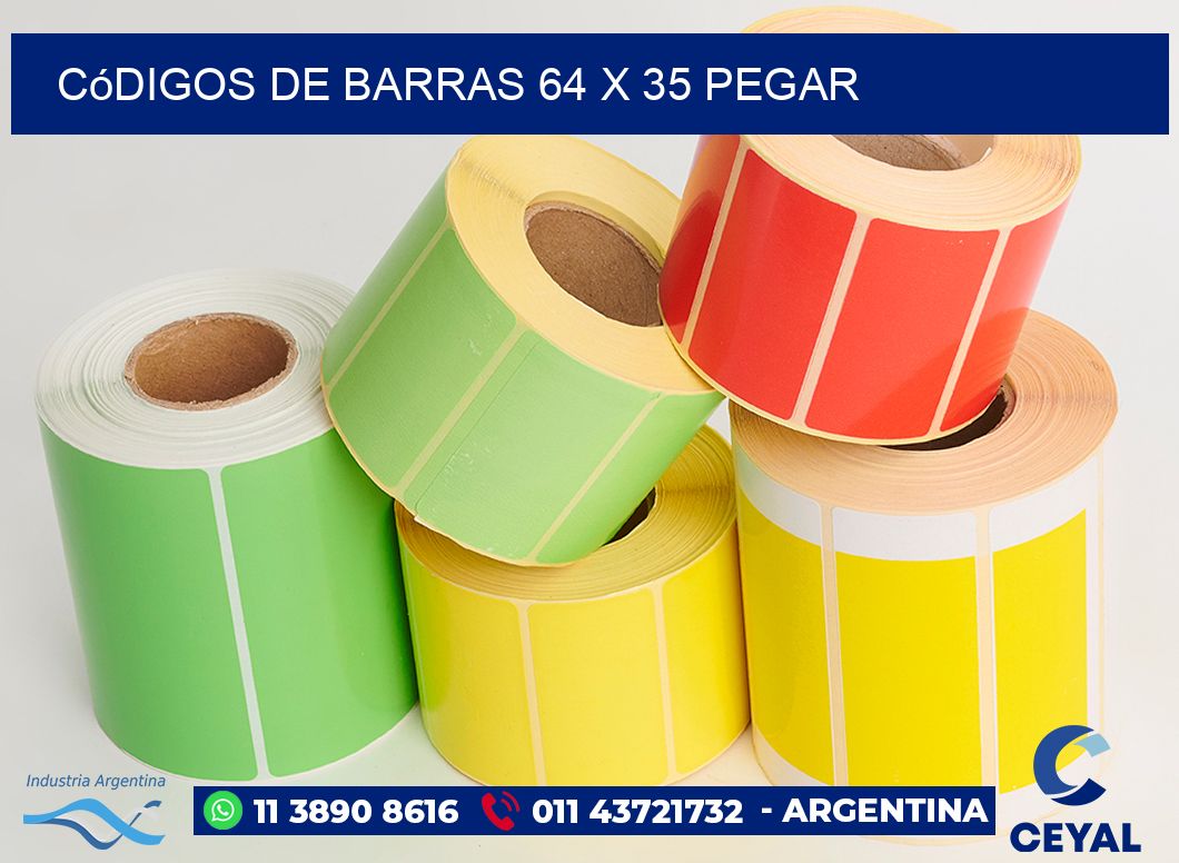 Códigos de Barras 64 x 35 pegar