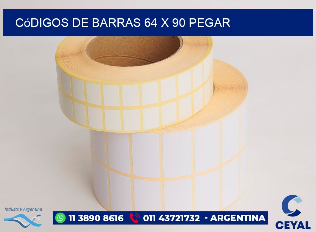 Códigos de Barras 64 x 90 pegar