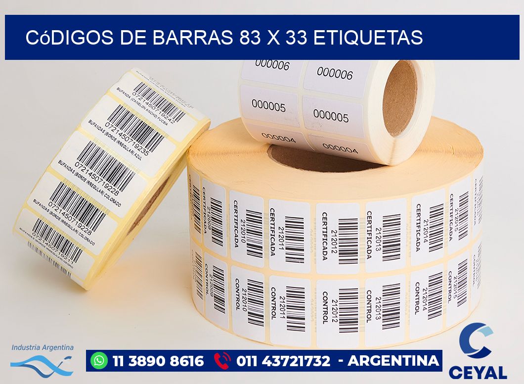 Códigos de Barras 83 x 33 etiquetas