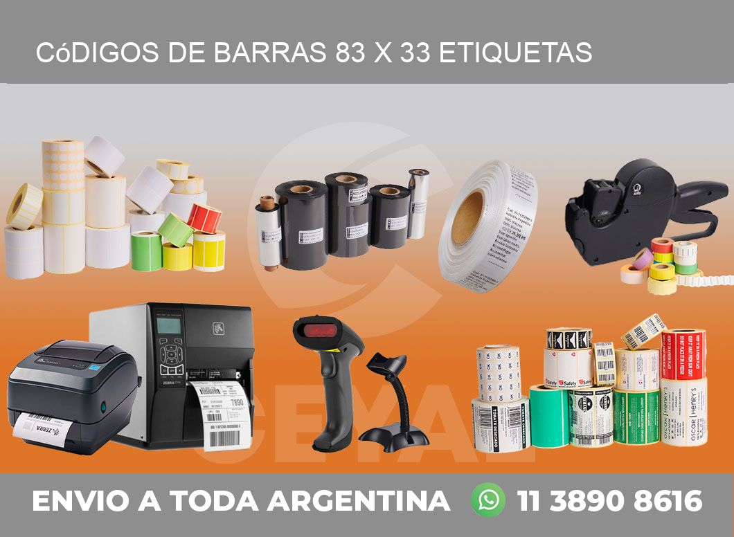 Códigos de Barras 83 x 33 etiquetas