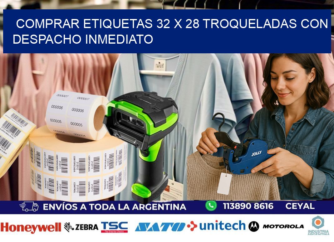 Comprar etiquetas 32 x 28 troqueladas con despacho inmediato