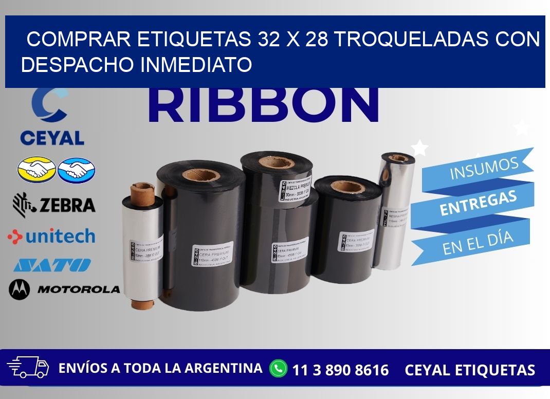 Comprar etiquetas 32 x 28 troqueladas con despacho inmediato