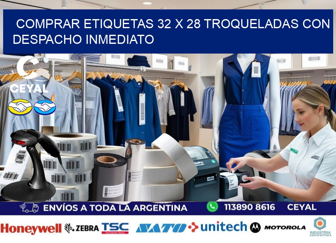 Comprar etiquetas 32 x 28 troqueladas con despacho inmediato