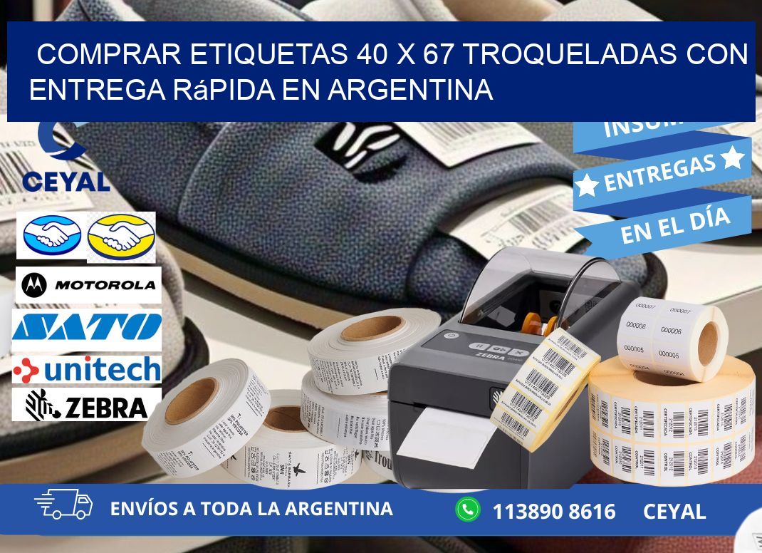 Comprar etiquetas 40 x 67 troqueladas con entrega rápida en Argentina