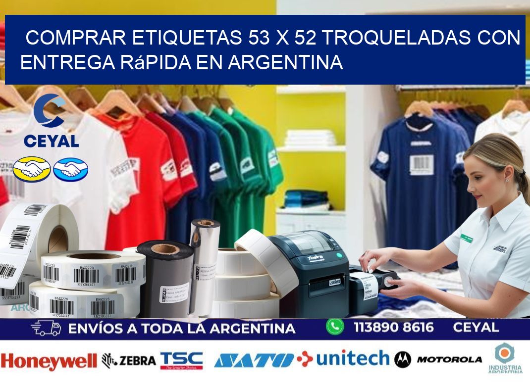 Comprar etiquetas 53 x 52 troqueladas con entrega rápida en Argentina
