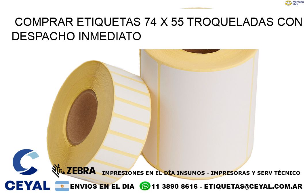 Comprar etiquetas 74 x 55 troqueladas con despacho inmediato