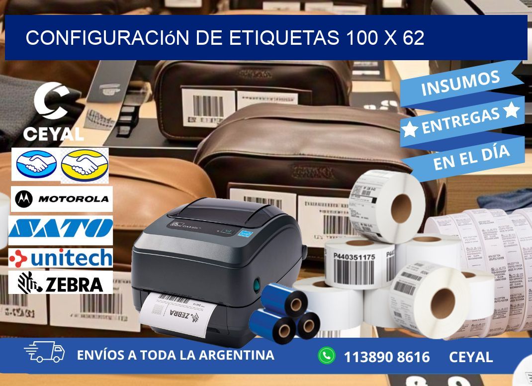 Configuración de etiquetas 100 x 62