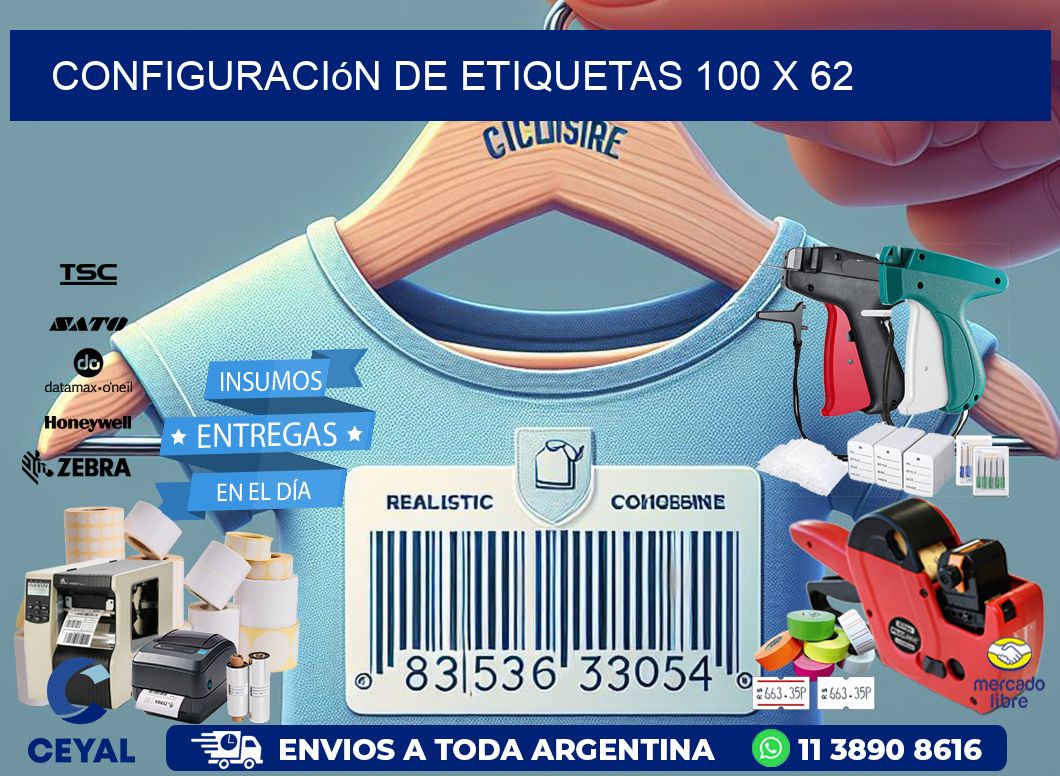Configuración de etiquetas 100 x 62