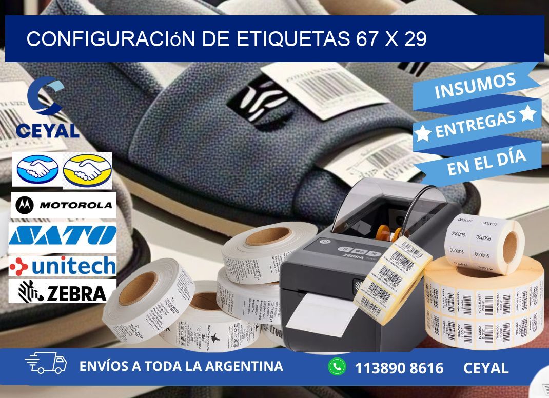 Configuración de etiquetas 67 x 29