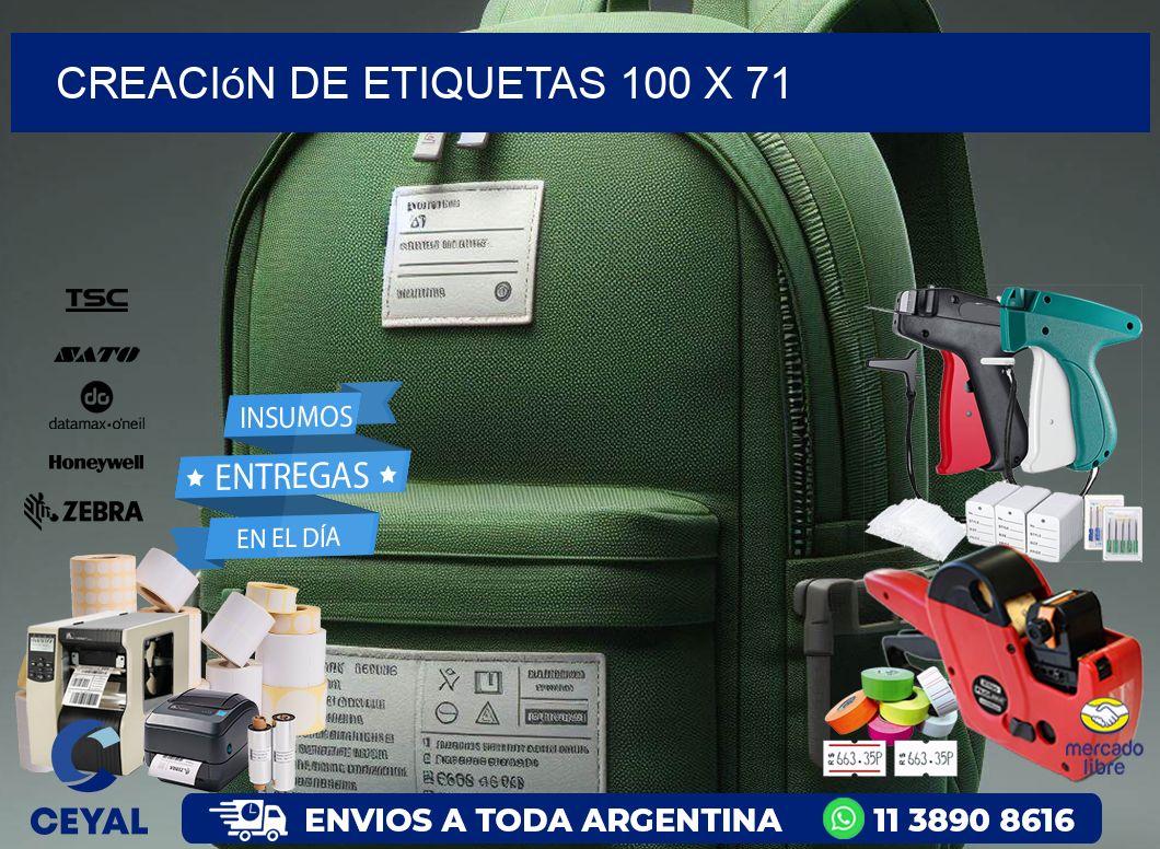 Creación de etiquetas 100 x 71