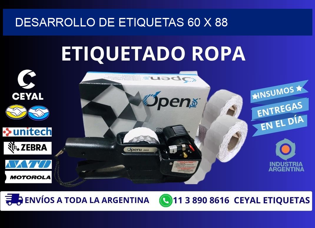 Desarrollo de etiquetas 60 x 88