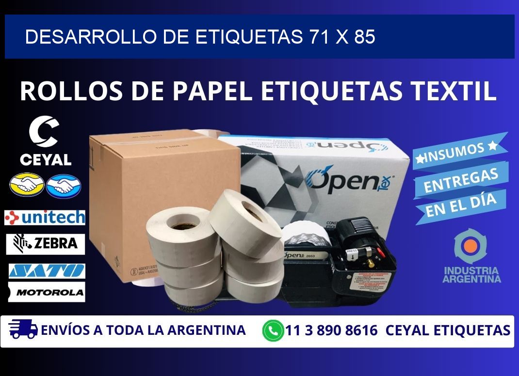 Desarrollo de etiquetas 71 x 85
