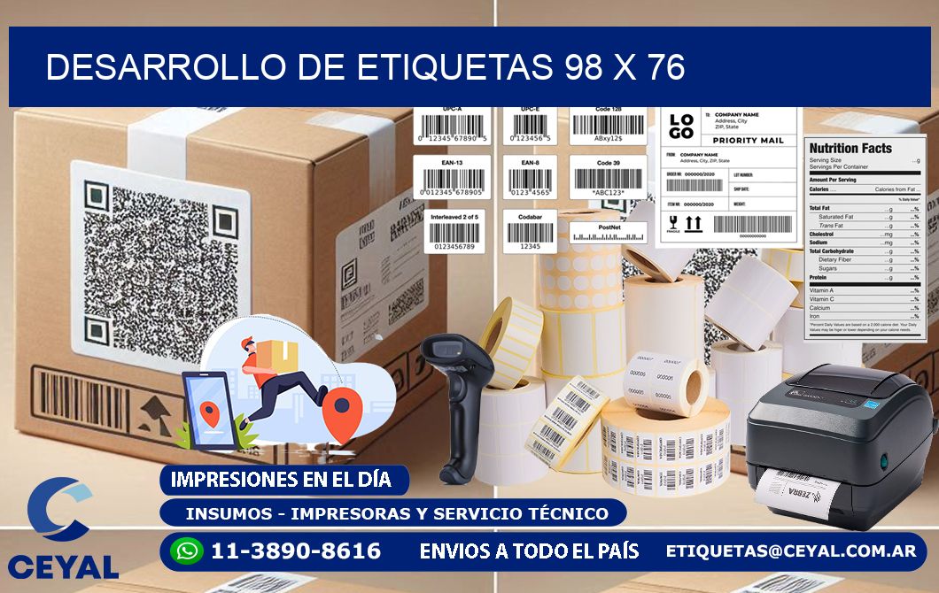 Desarrollo de etiquetas 98 x 76