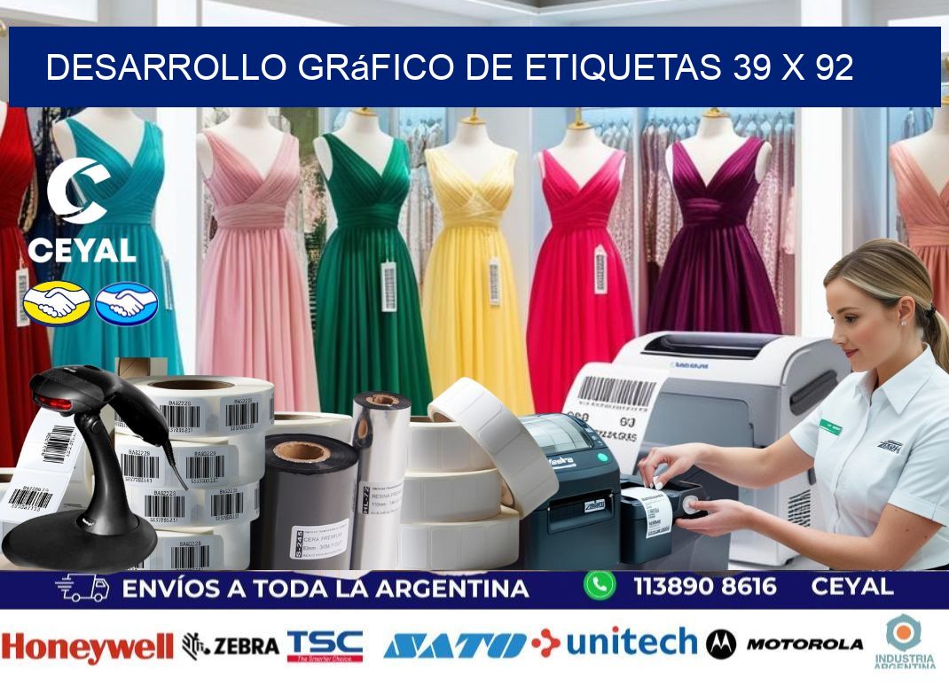 Desarrollo gráfico de etiquetas 39 x 92
