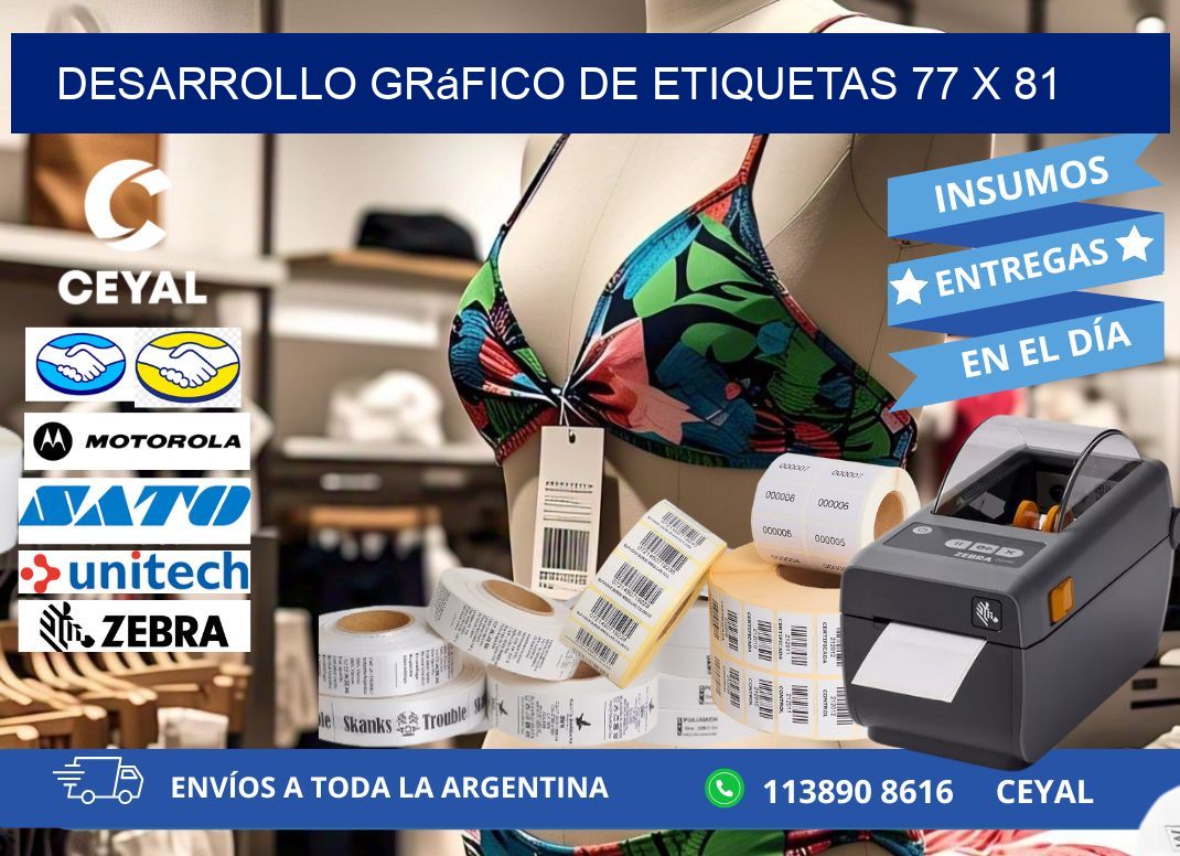 Desarrollo gráfico de etiquetas 77 x 81