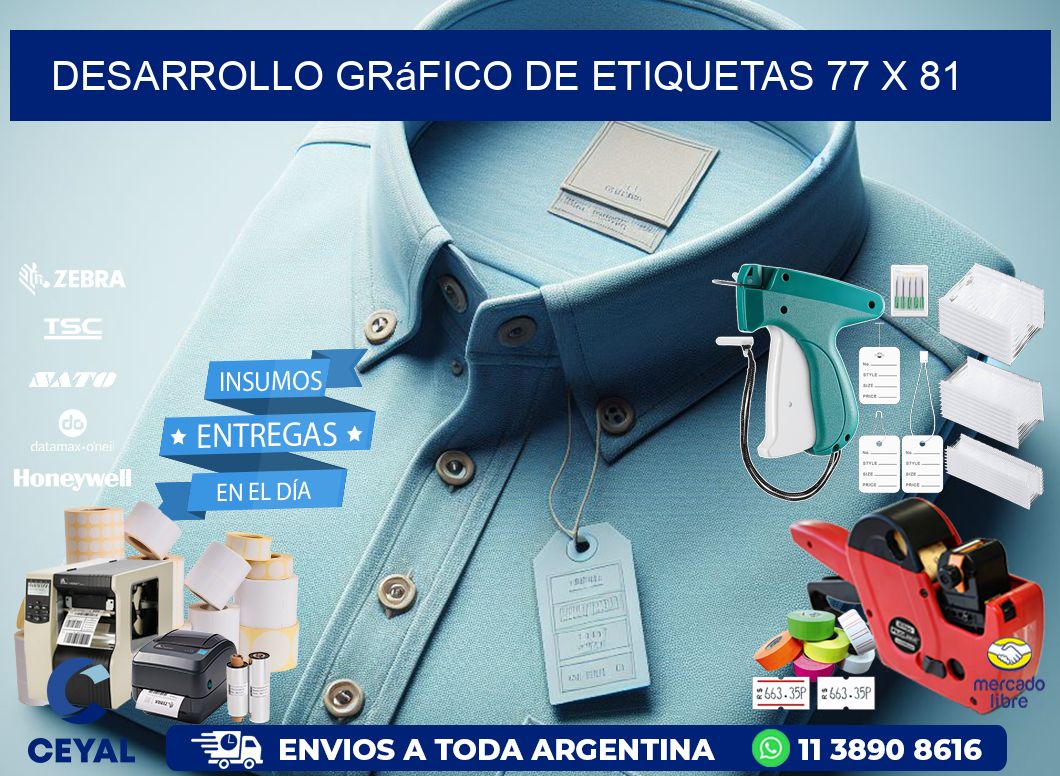 Desarrollo gráfico de etiquetas 77 x 81