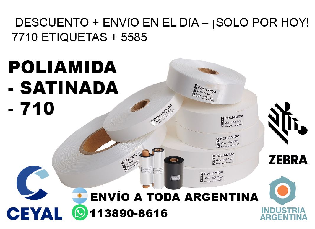 Descuento + envío en el Día – ¡Solo por Hoy! 7710 etiquetas + 5585