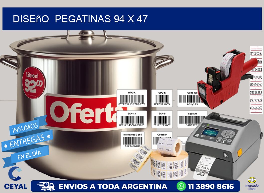 Diseño  PEGATINAS 94 x 47